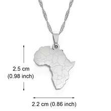 1pc Africa Map & Country Name Pendant Necklace, Suitable For Women And Men, Africa Map Jewelry, Nigeria, Ghana - Multicolor - View 17