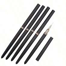 5 Pieces Of Advanced French Fashion Nail Stripe Art Brush Set, UV Gel Nail Brush Set. CJUY - 黑色 - 查看 3