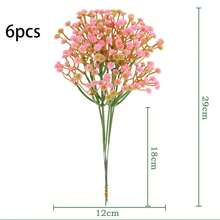 12/6 支白色仿真满天星，白色仿真花，散装仿真满天星花束，粉色满天星，粉色仿真花，散装仿真满天星花束。适用于家居装饰、桌面装饰、DIY 插花、婚礼和节日派对装饰、室内外花园装饰、婚礼、派对、房间装饰。 - 粉色 - 查看 15
