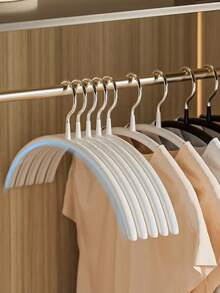 10个加厚防滑衣架 - 半圆形金属衣架，适用于卧室、宿舍和衣柜存放干湿衣物