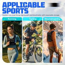 Men's And Women's Hydration Backpack Vest - Heavy Duty Running, Hiking, Cycling Chest Bag With MOLLE System, Compatible With Hydration Bladders (Bladder Not Included), Padded Shoulder Straps And Multiple Compartments, Men's Waist Bag, Belt Bag - 綠色 - 查看 5