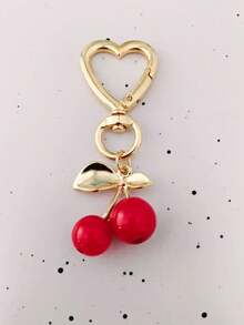 1 Peça Chaveiro Pingente de Cristal em Formato de Cereja, Chaveiro de Cereja Brilhante com Clipe, Acessórios de Resina Brilhante e Metal, Chaveiro Unissex, Encantos de Carteira e Bolsa. Adequado para Carteiras e Bolsas Femininas, Presentes e Lembranças do Dia dos Namorados, Acessórios de Carro, Encantos de Bolsa e Pendentes de Mochila. - Multicolorido - Visão 6