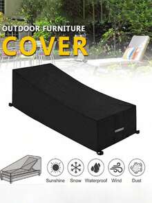 1pc Chaise Lounge Cover, Outdoor Waterproof Beach Chair Cover, Garden Dust-Proof Sunscreen Lounge Chair Cover - Multicolor - View 3