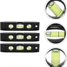 6 Inch Magnetic Leveling Ruler, 6 Inch Horizontal Ruler Measuring Level Ruler With Magnetic Edge - Black - View 2