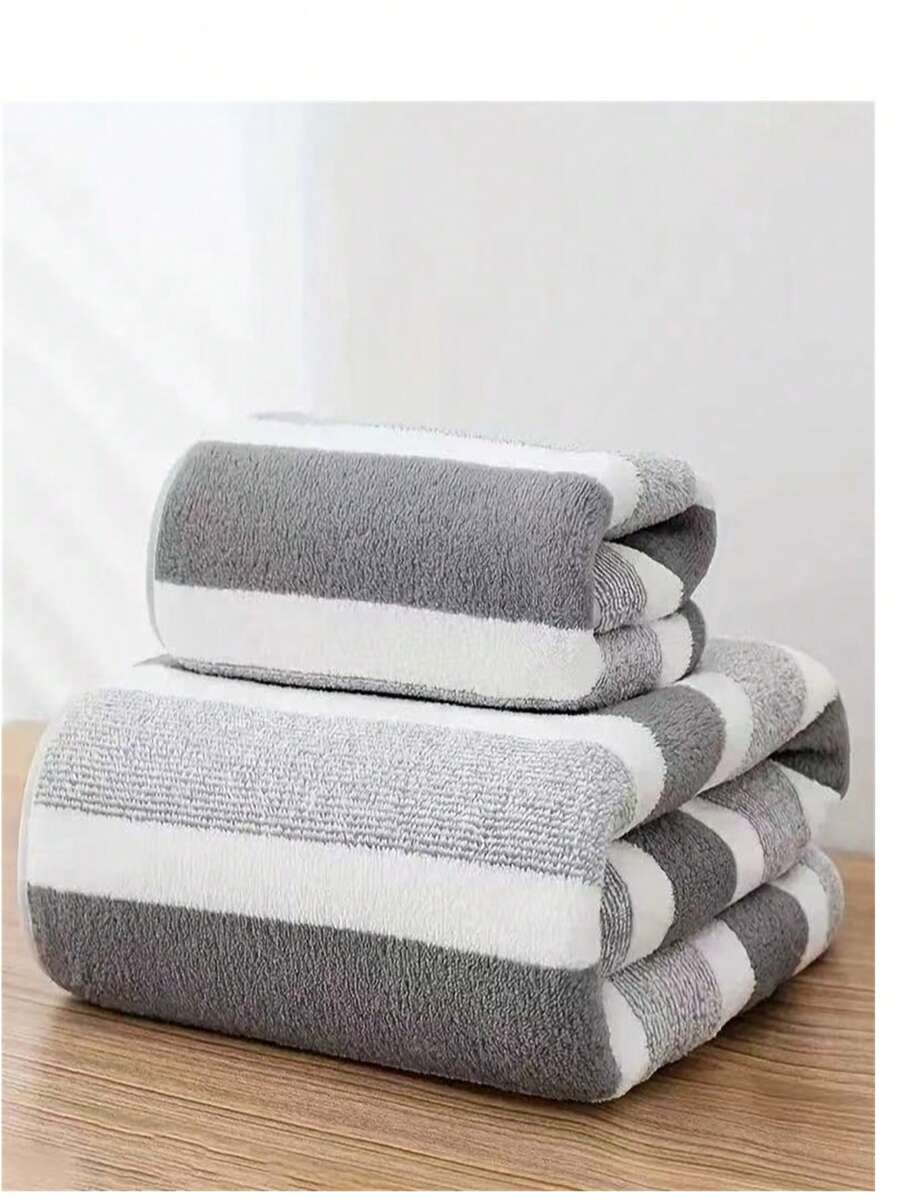 2条装速干超柔软超细纤维毛巾套装，吸水性强，适用于健身房、海滩、旅行、家庭浴室等场所，聚酯纤维材质，是商业清洁的理想之选，也是一份很棒的礼物。 - 彩色 - 查看 1