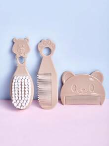 3件套婴儿梳子套装 - 小熊造型梳子，用于去除胎脂；新生儿梳子和按摩梳，可用于洗澡；柔软刷毛，适合婴幼儿使用。 - 彩色 - 查看 8
