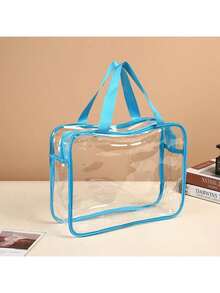 Bộ 2 túi đựng đồ chơi trẻ em trong suốt có khóa kéo và nhãn dán, được làm từ nhựa PVC trong suốt, có thể tái sử dụng, thích hợp để đựng trò chơi cờ bàn, khối xếp hình, ghép hình và đồ chơi, lý tưởng để cất giữ đồ dùng trong phòng trẻ. - Nhiều màu - Xem 17