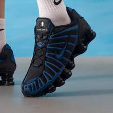 Nike Men's SHOX TL Air Cushion Sports Training Shock Absorbing Running Shoes - Black/Blue - View 1