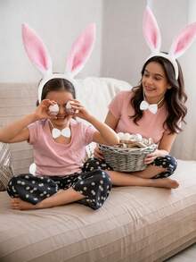 4 pezzi Set di forniture per feste di Pasqua, inclusi cerchietto con orecchie da coniglio, occhiali di Pasqua, stile unisex, decorazioni pasquali per la casa, accessori per foto di gruppo e decorazioni per feste di primavera. - Multicolore - Visualizzare 10