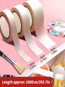 3pcs Masking Artist Tape Removable Paper Tape (0.59/0.79/1.18in. X 394in.) For Watercolor, Drawing And Painting, Watercolor Canvas Frames, Medium Adhesion For Paper Arts - Sets - View 4