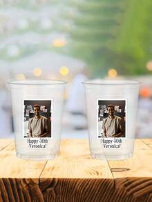 3/9/18张复古个性化生日派对姓名贴纸,可定制80、90年代生日装饰,含人像杯贴,适用于21岁、30岁、40岁和50岁生日派对装饰,复古生日派对用品 - 多色 - 查看 5