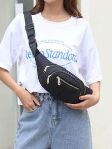 Unisex Multi-Functional Large Capacity Water-Resistant Waist Bag, Durable For Business And Construction Site Use (Pattern Randomly Cut)