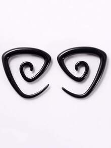 Acrylic Black Ear Spiral Expander Ear Plugs Triangle Spiral Ear Piercing Stretcher Body Jewelry 1.6mm-10mm - Black - View 17