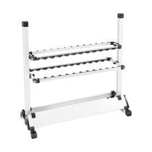 Expositor de cañas de pescar, soporte de almacenamiento para 24 cañas, almacenamiento de cañas de pescar - Plateado - Ver 9