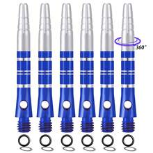HUANQU 43mm 4-Linien gerillter drehbarer Aluminiumlegierung Dartschaft, 6er Set - 360° drehbare austauschbare Zubehörteile, Mehrfarboptionen, präzises Werfen, perfektes Geschenk zum Valentinstag, Neujahr usw. - Verschiedenfarbig - Übersicht 11