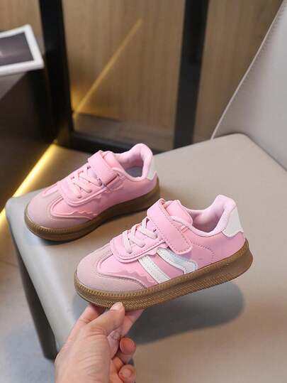 Toddler/Kids' Retro Color Block Sneakers - Adjustable Hook & Loop Closure, Suede & Leather Upper, Rubber Outsole, Fashionable Casual Everyday & Play Shoes