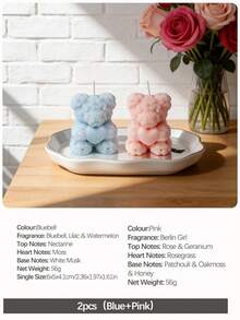 2pcs/4pcs Rose Bear Scented Candles - Cute Decorative Items And Handmade Gifts, Suitable For Women/Friends, Ideal For Wedding Souvenirs, Elegant Decorations And Gifts, Valentine's Day Gifts, Graduation Gifts, And Bedroom & Room Decor. - Multicolor - View 20