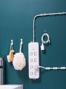 20/40/100pcs Self-Adhesive Cable Clips, Transparent Sticky Cable Organizer Clips, Wire Fastener For TV, Laptop, Desktop, Home & Office - Transparent - View 5