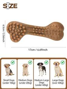 1pc Dog Chew Toy, Valentine's Day Gift For Dogs, Realistic Bone Shaped With Textured Surface To Clean Teeth, Massage Gums, Relieve Teething Discomfort, Prevent Oral Issues, Suitable For All Dog Sizes, Great For Holiday Gifting, Home Entertainment, Interactive Play, And Outdoor Comfort - Multicolor - View 2