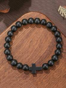 Bestselling Turquoise Cross Beaded Bracelet For Men, Tiger Eye, White Sandalwood, Black Obsidian, Lapis Lazuli Bead Bracelet Jewelry - Bracelet - View 8