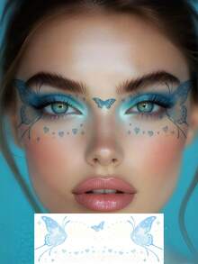 6 Tờ Hình Xăm Bướm Lấp Lánh Hình Xăm Tiên Dễ Thương Chống Nước Miếng Dán Trang Điểm Lấp Lánh Nhiều Màu Sắc Cho Ngày Valentine Tiệc Hè Hẹn Hò Lễ Hội Lễ Phục Sinh Phụ Kiện Cosplay - Nhiều màu - Xem 6