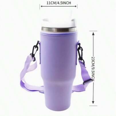 Large Size Insulated Cup Sleeve, Diagonal Shoulder Cooler Bottle Holder, Car Portable Sports Water Bottle Protective Cover