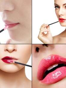 50pcs Lipstick Makeup Brushes, Multi-Functional Nylon Bristles, Unscented, Normal Skin, ABS Plastic Handle, Eyeshadow & Lipstick Brushes, Cotton Swab Alternative - Multicolor - View 5