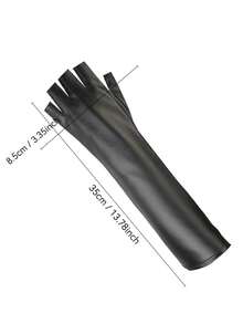 1双摩托车半指手套，加长皮革半指手套，掌心保护，男女皆宜，适合户外运动、骑行、家务、钓鱼等，是送给家人、朋友和情侣的绝佳礼物。 - 彩色 - 查看 3