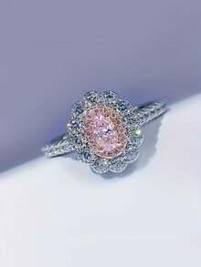 优雅向日葵戒指，镶嵌闪耀立方氧化锆——奢华双色设计，是婚礼和特殊场合的完美之选 - 戒指 - 查看 4