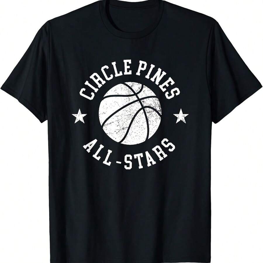Circle Pines Vintage All-Stars Retro 80s Basketball T-Shirt - 粉色 - 查看 1