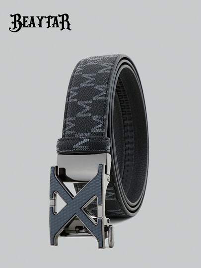 beaytar 1 chiếc thắt lưng nam thời trang mới, nhiều màu sắc, họa tiết chữ trang trí, thích hợp cho nam giới mặc thường ngày hoặc đi làm.
