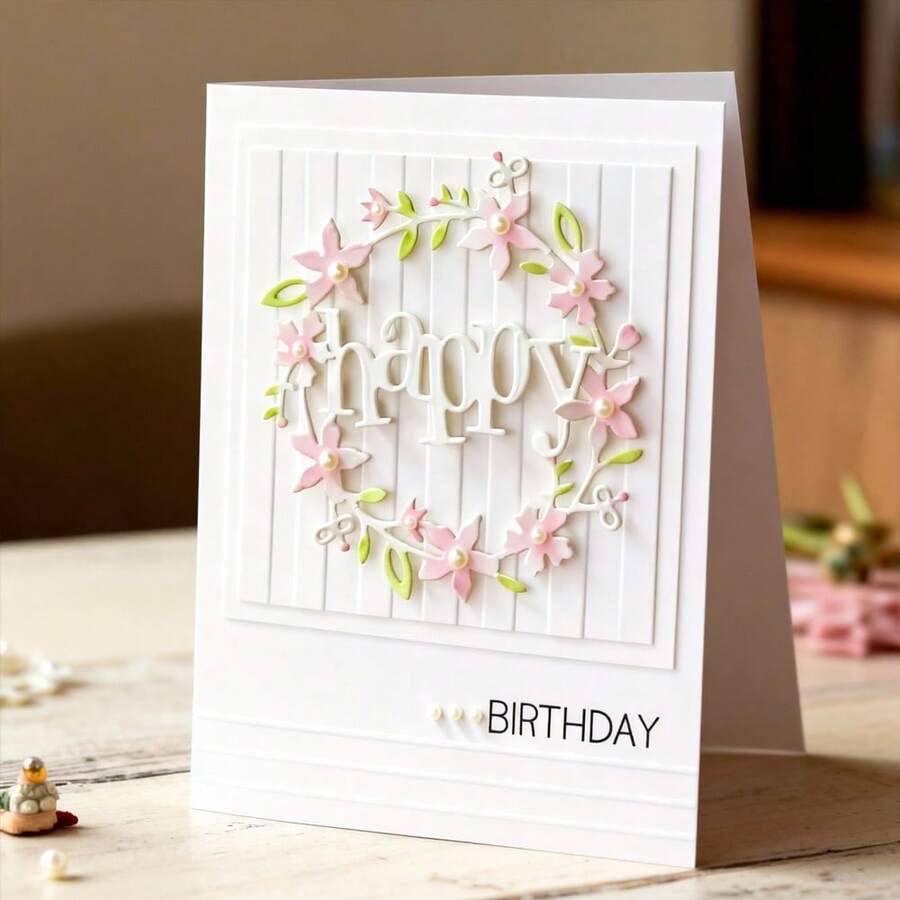 Creative Garland Metal Cutting Dies, DIY Scrapbooking Album And Embossing Stencil, Greeting Card Making Tool, Card Paper Cutting Crafts ,Gift Card Making Template Die Cuts. - Silver - View 1