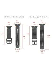 1pc Men Women Starlight Color Fashionable Silicone Sports Watch Band Soft Waterproof Wave Sport Wristband, For Apple Watch Strap 38/40/41/42/44/45/46/49mm, For Apple Watch Series Ultra/SE/11/10/9/8/7/6/5/4/3/2/1, Intelligent Watch Accessories - Starlight Color (no Watch) - View 10