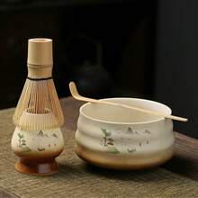 1pc/4pcs Matcha Tea Set, Includes Matcha Bowl, Matcha Whisk, Matcha Cup, Stirrer, Tea Spoon, Tea Bowl Set, Matcha Preparation Tools, Dessert & Beverage Making Tools, Japanese Gift Box, Matsushiro Matcha Stirring Set, Gift For Matcha Enthusiasts - Multicolor - View 3