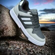 Men's Casual Street Sneakers, Premium Skater Line, Comfortable, New Release, Fast Shipping. - ĐEN XÁM - Xem 2