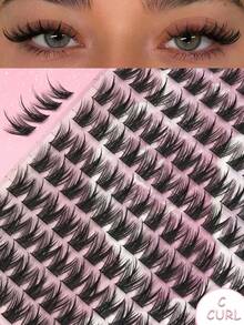 156 Clusters Of False Eyelashes, 13 Rows For A Large Capacity, Realistic And Voluminous Look, Suitable For Lengthening Eyelashes And Enlarging The Eyes. Ideal For Daily Wear, Portable, Reusable, And Comfortable. (Clustered Eyelashes, Single Eyelashes, False Eyelashes) - C - Xem 3