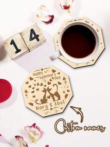 1个个性化定制情人节快乐马克杯礼品 | 送给爱人的礼物 | 周年纪念礼物 | 送给妻子的礼物 | 送给伴侣的礼物 | 意义非凡的情人节礼物（八角形、心形、圆形） - 棕色 - 查看 10