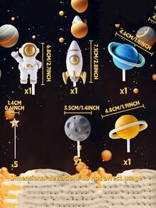 10 món đồ trang trí bánh kem chủ đề không gian, hình phi hành gia, tên lửa, ngôi sao, thích hợp để trang trí bánh kem, bánh cupcake, bánh ngọt và các món ăn khác trong các bữa tiệc, tuyệt vời cho các bữa tiệc theo chủ đề không gian. - Nhiều màu - Xem 10