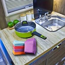 5/10pcs Ultra-Fine Microfiber Cleaning Cloths, Window Cleaning Cloths, Magic Cleaning Cloths, Fish Scale Towels, Lint-Free Cloths, Suitable For Glass, Kitchen, Counters, Mirrors, Dishes, Drying Cloths, Cars, Glass Polishing Cloths, Multi-Purpose, Soft, Absorbent, Cleaning Supplies And Tools - A - View 8