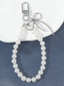 1pc Women's Faux Pearl Beaded Elegant Keychain, Suitable As Gift, Wallet, Backpack, Bag Charm, Car Accessories, Bag Pendant, Cute Goth Y2K Style