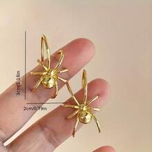 1 Pair Of Vintage Handmade Silver Spider Ear Hooks For Women, Unique And High-End, Fashionable Earrings. - Bạc - Xem 8