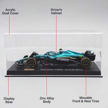 Burago 1/43 比例阿斯顿·马丁阿美F1车队AMR23 AMR25 2025 #14 费尔南多·阿隆索合金压铸F1赛车模型，节日生日收藏礼物 - AMR25 #14-Helmet - 查看 5