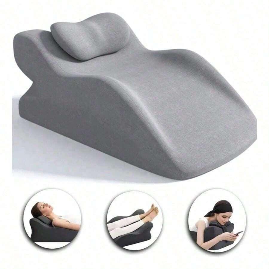 Almohada Grande Cuña Cojín Ortopédica Antireflujo Ajustable - Negro - Ver 1