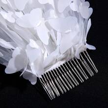 1pc Butterfly Style Ethereal Bridal Veil, Suitable For Wedding Photography - White - View 8