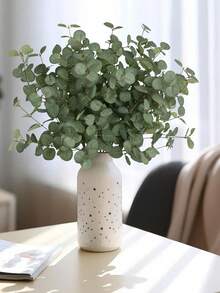 10pcs 23-Inch Artificial Green Eucalyptus Branches, Lifelike Fake Plant Leaves, Suitable For Wedding Bouquets, Vase Arrangements, Home/Office Greenery Decor, Valentine's Day, Mother's Day, Spring Decoration, Easter And More - Multicolor - View 5