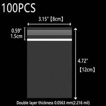 sealsuer 100个可重复密封透明塑料拉链袋,双层,厚度0.563毫米/2.216密耳,适用于旅行、运输和户外收纳,圣诞节和情人节礼物,透明塑料袋,冷冻袋,珠宝塑料包装袋,衣服/T恤/裤子透明包装袋,户外露营多用途工具包,周年纪念透明自粘袋 - 無色 - 查看 14