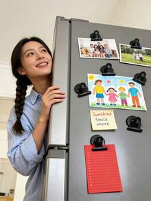 1pc Stainless Steel Round Head Clip, Metal Fridge Magnet, Heavy Duty Magnetic Clamp, Detailed List Displays Fasteners, Suitable For Home And Kitchen, Birthday