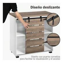 Bufetera Mueble Moderna Para Cocina Con Puertas Corredizas - Blanco - Ver 4