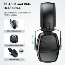 Link Dream Ear Protection Ear Muffs Noise Reduction SNR 35dB Hearing Protection Kids Adult Shooting Gun Range Mowing - ColorA - View 2