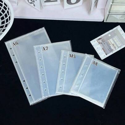 20/30/50pcs/Bag A6/A7/M5/A8 Transparent Refill Pages, Loose Leaf Sticker Book Replacement Inner Pages, Sticker Planner Refill PP High Transparency Material, Suitable For Sticker Pasting, Sticker Book Making, Photo Card, Office Planner Storage